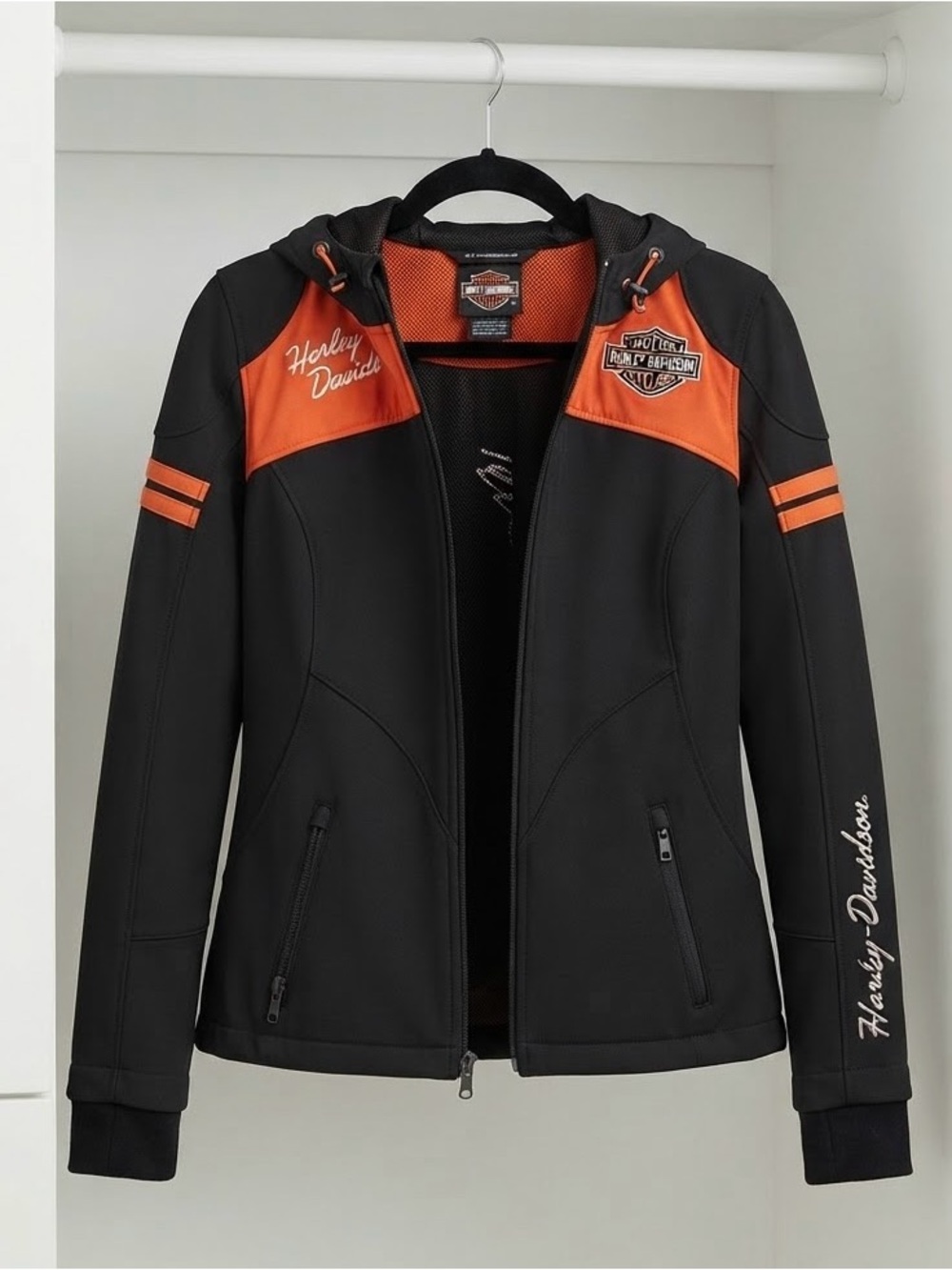 Harley-Davidson Soft Shell Jacket Black and Orange - NWOT